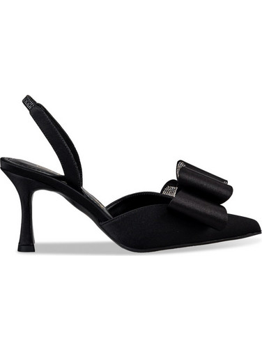 Envie Shoes Γόβες Suede Slingback με Λεπτό Ψηλό Τακούνι & Φιόγκο Μαύρες E02-20863-34