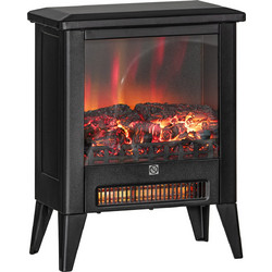 HOMCOM 820-407V90BK Επιδαπέδιο Ηλεκτρικό Τζάκι 1800W Μ36xΥ47xΒ21cm