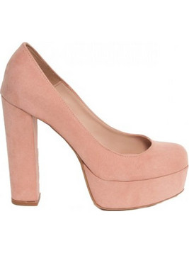 Smart Cronos Γόβες Suede με Χοντρό Ψηλό Τακούνι & Φιάπα Nude 6718-1