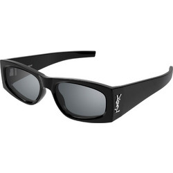 Saint Laurent SLM140 002 Γυναικεία Γυαλιά Ηλίου Ορθογώνια Κοκάλινα Μαύρα με Γκρι Φακό