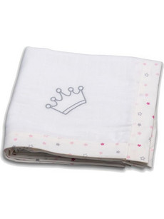 Abo Queens Crown Πάνα Αγκαλιάς Χασέ Λευκή 90x90cm