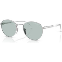 Prada PRB51S 1BC40N Ανδρικά Γυαλιά Ηλίου Στρογγυλά Μεταλλικά Ασημί με Μαύρο Φακό