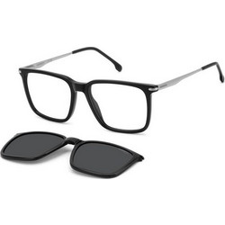 Carrera CA357/C 284 Ανδρικός Σκελετός Γυαλιών Οράσεως με Clip-On Μεταλλικός Ασημί Μαύρος