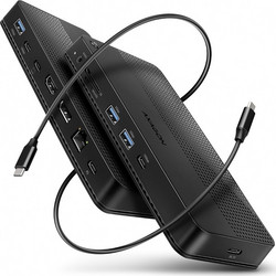 Axagon HMC-U4 USB-C Docking Station με DisplayPort / HDMI 8K PD Ethernet και Σύνδεση 2 Οθονών