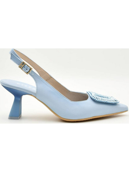 Hispanitas Γόβες Slingback Δερμάτινες με Λεπτό Ψηλό Τακούνι Γαλάζιες HV253910
