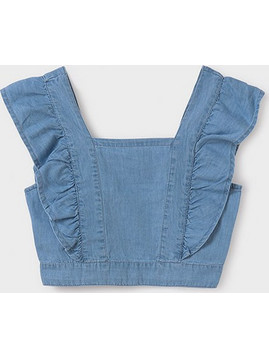 Mayoral Παιδικό Crop Top Αμάνικο Μπλε 25-06091-042