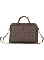 Guess PU 4G Triangle Logo Τσάντα Laptop Ώμου 16" Brown
