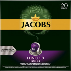 Jacobs Κάψουλες Espresso Lungo Intenso Συμβατές με Μηχανή Nespresso 20τμχ