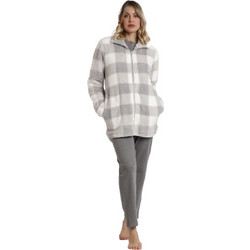 Admas Γυναικεία Ρόμπα Χειμωνιάτικη Fleece Γκρι 67164