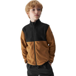 4F Παιδική Ζακέτα Fleece με Φερμουάρ Μαύρη Καφέ 4FJWAW24TFLEM212-74S