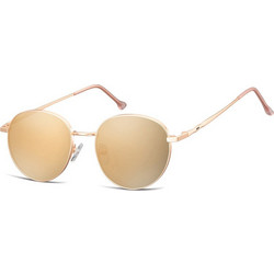 Sunoptic SRG-912D51 Γυναικεία Γυαλιά Ηλίου Στρογγυλά Μεταλλικά Χρυσά με Χρυσό Φακό