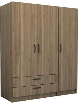 Megapap Τρίφυλλη Ντουλάπα Ρούχων Victoria Καρυδί 150x60x181cm GP100-0083,3