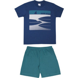 Pretty Baby Παιδική Πιτζάμα Βαμβακερή Καλοκαιρινή Navy Μπλε Πετρόλ 63036