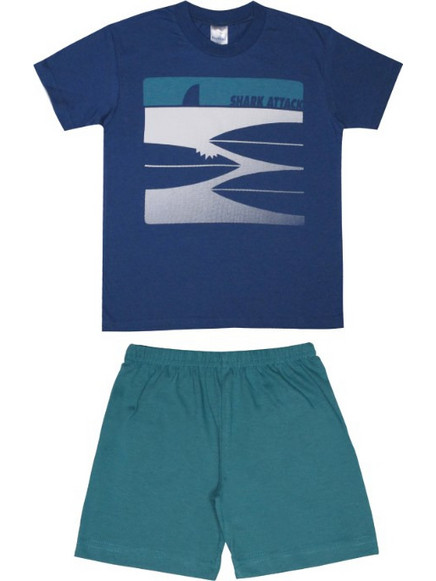 Pretty Baby Παιδική Πιτζάμα Βαμβακερή Καλοκαιρινή Navy Μπλε Πετρόλ 63036