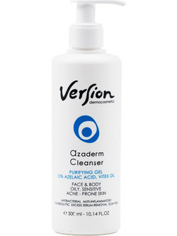 Version Azaderm Ενυδατικό Gel Καθαρισμού Προσώπου για Ακμή 300ml