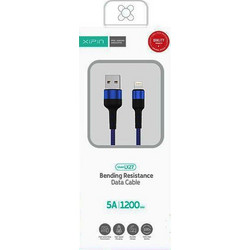 Xipin LX27 Braided USB-A to Lightning Cable 1.2m Blue