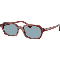 Ray-Ban RB445 680980 Γυαλιά Ηλίου Ορθογώνια Κοκάλινα Καφέ με Μπλε Φακό