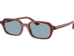 Ray-Ban RB445 680980 Γυαλιά Ηλίου Ορθογώνια Κοκάλινα Καφέ με Μπλε Φακό