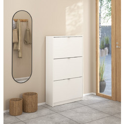 InsideHome Παπουτσοθήκη Ξύλινη Insi Λευκή M70.3xΠ24xY123.6cm 0171.TV64