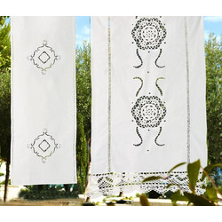WhiteEgg Κουρτίνα Παραθύρου με Δαντέλα 50x100 0113 Λευκή
