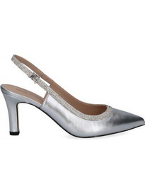 Peter Kaiser Γόβες Slingback Δερμάτινες με Λεπτό Ψηλό Τακούνι & Στρας Ασημί 79641