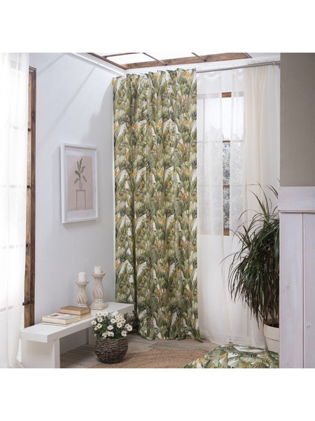 Teoran Κουρτίνα Παραθύρου Floral με Θηλιές 140x260 Lugo 52016936