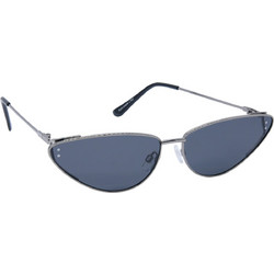 EyeLead L762 Γυναικεία Γυαλιά Ηλίου Cat Eye Μεταλλικά Ασημί με Μπλε Φακό