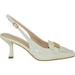 Versace 19V69 Γόβες Slingback Λουστρίνι με Λεπτό Ψηλό Τακούνι Εκρού AM4C225-66