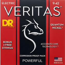 DR Strings Veritas Σετ 6 Χορδές Ηλεκτρικής Κιθάρας Pure Nickel 9-42" Light Tension