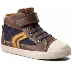 Geox Παιδικά Μποτάκια Καφέ Suede με Φερμουάρ Σκρατς B64A7C022CLC0946