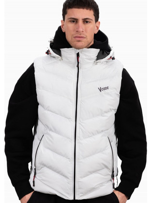 Ice Tech Αμάνικο Ανδρικό Μπουφάν Χειμωνιάτικο Puffer Λευκό MX45412