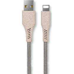 Ksix Braided USB-A to Lightning Cable 1m White S1904560