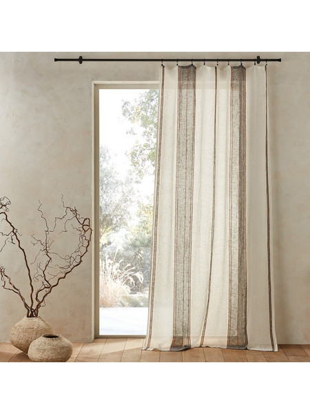 La Redoute Κουρτίνα Παραθύρου με Γάντζους 140x320 Mangilano 350215166 Ivory Black Coffee