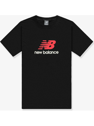 New Balance Stacked Ανδρικό Αθλητικό T-Shirt Μαύρο MT51500-BK