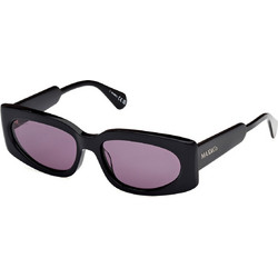 Max & Co MO0114 01A Γυναικεία Γυαλιά Ηλίου Ορθογώνια Κοκάλινα Μαύρα με Μωβ Φακό