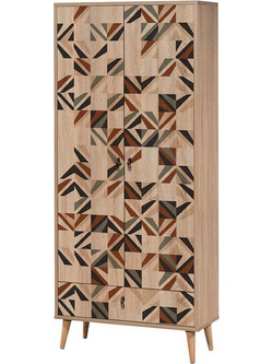 Hanah Home Δίφυλλη Ντουλάπα Ρούχων City Gradrop Triangle Πολύχρωμη 80x45x190cm 863SPH4258