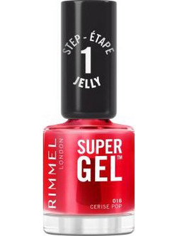 Rimmel Super Gel STEP 1 016 Cerise Pop Gloss Βερνίκι Νυχιών Μακράς Διαρκείας 12ml
