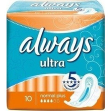 Always Ultra Normal Plus Σερβιέτες με Φτερά για Αυξημένη Ροή 4 Σταγόνες 10τμχ