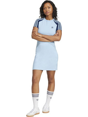 Adidas Adicolor 3-Stripes Mini Καλοκαιρινό Αθλητικό Φόρεμα Γαλάζιο JD0839
