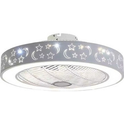 Primo PRCF-80673 Ανεμιστήρας Οροφής 48cm 15W με Φως & Τηλεχειριστήριο Λευκός Γκρι