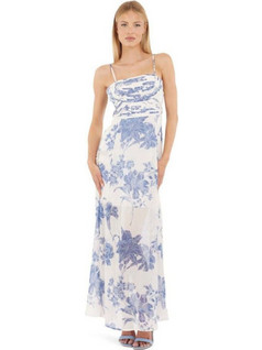 Guess Ellie Midi Φόρεμα για Γάμο / Βάπτιση Floral Λευκό W5GK0LWCWF2-P7WQ