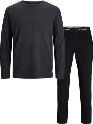 Jack & Jones Χειμωνιάτικες Ανδρικές Πιτζάμες Βαμβακερές Μαύρες 12245903