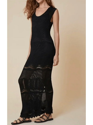 Penny Black Maxi Καλοκαιρινό Καθημερινό Φόρεμα Πλεκτό Μαύρο 2511321013200