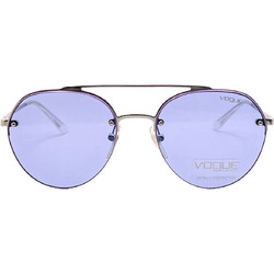 Vogue VO4113S 32376 Γυναικεία Γυαλιά Ηλίου Στρογγυλά Μεταλλικά Ασημί με Μωβ Φακό