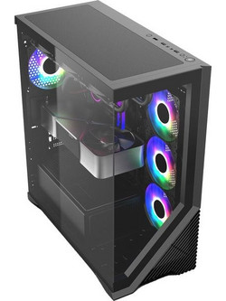 Supercase Artemis Black Gaming Mini Tower Κουτί Υπολογιστή με Πλαϊνό Παράθυρο