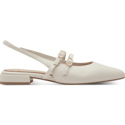 Marco Tozzi Γόβες Slingback Δερμάτινες με Χοντρό Χαμηλό Τακούνι Μπεζ 2-29409-44-403