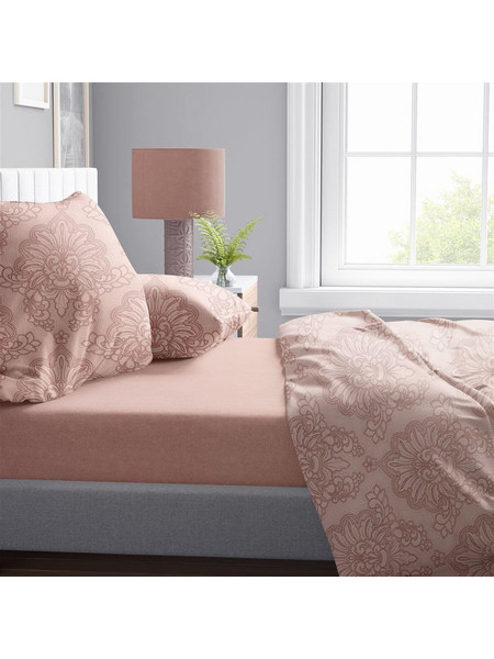Dimcol Σετ Σεντόνια King Size Βαμβακερά 240x270 Άρτεμις 703 Dusty Rose