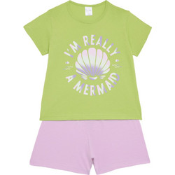 Pretty Baby Παιδική Πιτζάμα Βαμβακερή Καλοκαιρινή Lime Λιλά 63163