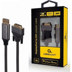 Cablexpert Καλώδιο DisplayPort to DVI Male 1.8m Black CC-DPM-DVIM-4K-6