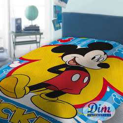 Dimcol Παιδική Κουβέρτα Πικέ Βαμβακερή Mickey 565 160x240 Μπλε